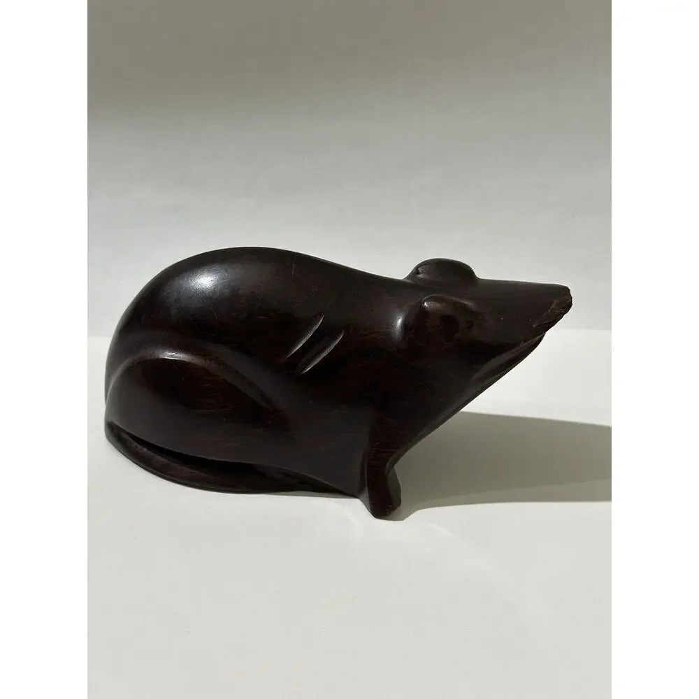 Vintage Hand Carved Decor Wood Ironwood Heavy Frog‎ Decoy Figurine Paper weight
